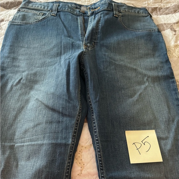Carhartt Blue Relaxed Jeans with Fading and Straight Leg Cut - Picture 2 of 4